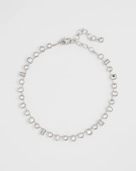 Chico's - Bezel Set Short Silvertone Necklace