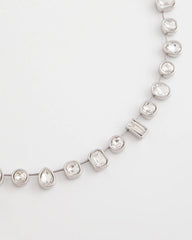 Chico's - Bezel Set Short Silvertone Necklace