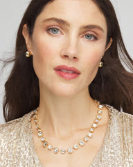 Chico's - Bezel Set Short Goldtone Necklace