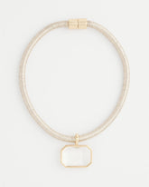 Chico's - Goldtone Glass Gem Pendant Cord Necklace
