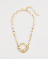 Chico's - Sparkling Goldtone Circle Pendant Necklace