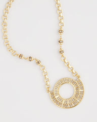 Chico's - Sparkling Goldtone Circle Pendant Necklace