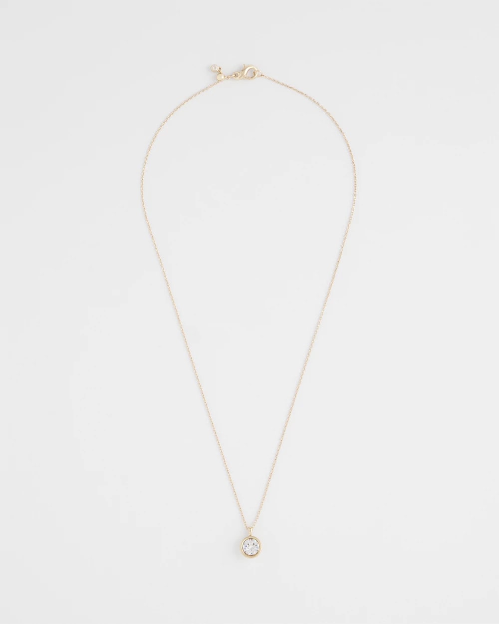 Chico's - Bezel Set Pendant Goldtone Necklace