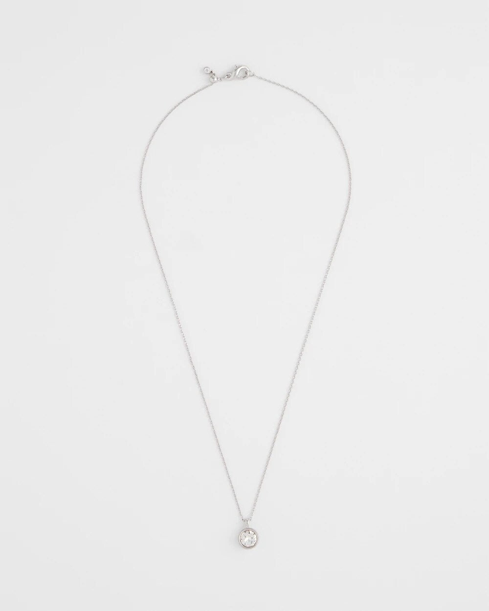 Chico's - Bezel Set Pendant Silvertone Necklace