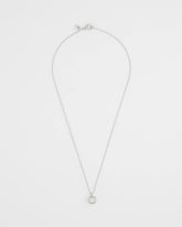 Chico's - Bezel Set Pendant Silvertone Necklace