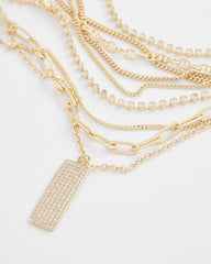 Chico's - Convertible Gold Pave Pendant Necklace