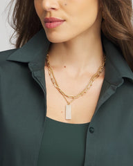 Chico's - Convertible Gold Pave Pendant Necklace