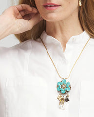Chico's - Adjustable Flower Charm Pendant Necklace