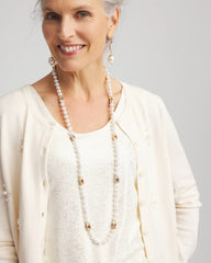 Chico's - Goldtone Faux Pearl Single-Strand Necklace