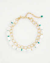 Chico's - Pearlescent Goldtone Collar Necklace