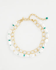 Chico's - Pearlescent Goldtone Collar Necklace