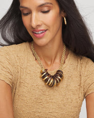 Chico's - Wood & Gold Short Necklace
