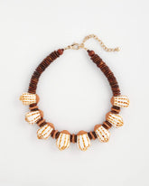Chico's - Shell & Wood Bib Necklace