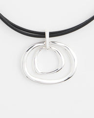 Chico's - Silver Tone Rings Pendant Necklace