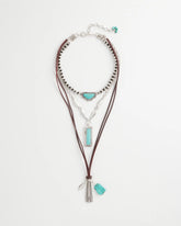 Chico's - Convertible Turquoise & Charms Motif Necklace