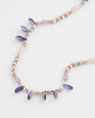Chico's - Purple Beaded Single Strand Necklace
