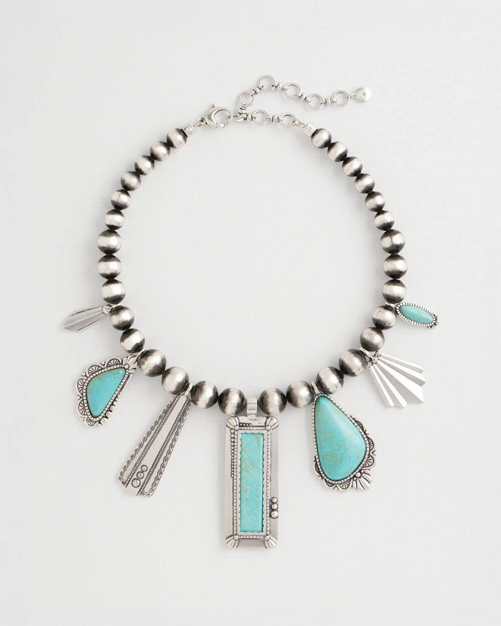 Chico's - Chico's Originals Turquoise & Charms Motif Collar Necklace
