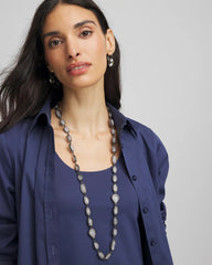 Chico's - Frosted Quartz Single Strand Necklace