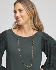 Chico's - Equestrian Horsebit Long Link Necklace
