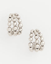 Chico's - Silver Beaded Mini Hoop Earrings