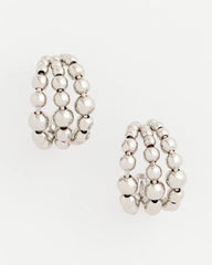 Chico's - Silver Beaded Mini Hoop Earrings