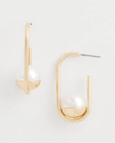 Chico's - Pearl Gold Hoop Earrings