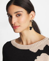 Chico's - Linear Black Bead Cluster Earrings