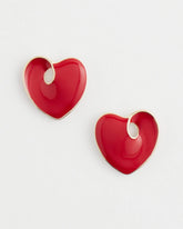 Chico's - Red Enamel Heart Stud Earrings