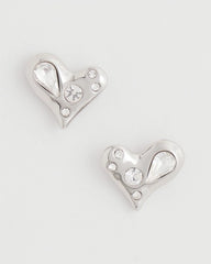 Chico's - Mini Bejeweled Heart Stud Earrings