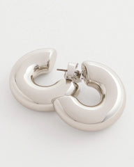 Chico's - Silver Puff Hoop Earrings