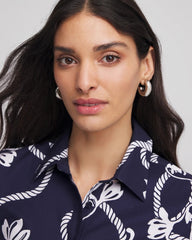 Chico's - Silver Puff Hoop Earrings