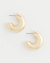 Chico's - Gold Puff Hoop Earrings