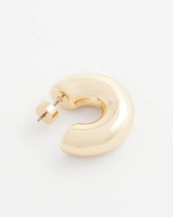 Chico's - Gold Puff Hoop Earrings
