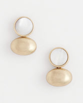 Chico's - White & Gold Mini Stud Earrings