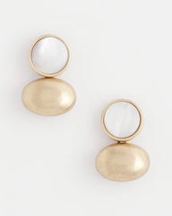 Chico's - White & Gold Mini Stud Earrings