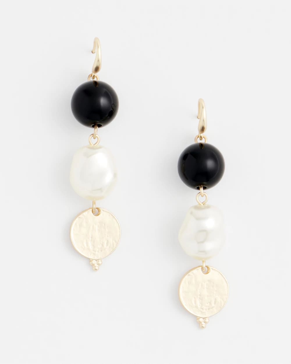 Chico's - Linear Gold Pearl Earrings