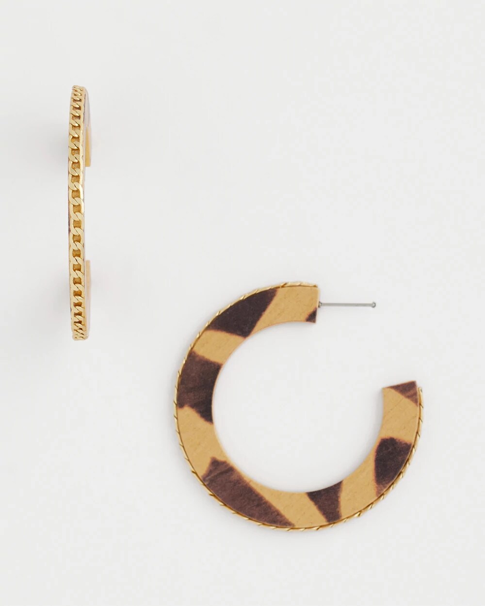 Chico's - Animal Wood Hoop Earrings