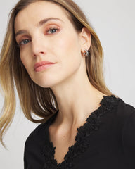 Chico's - No Droop® Silvertone Twisted Hoop Earrings