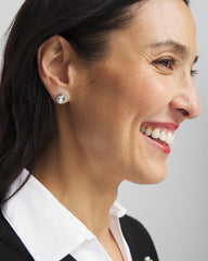 Chico's - Silver Tone Crystal Stud Earrings