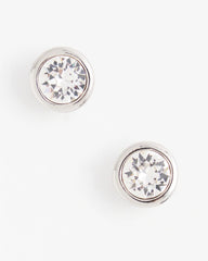 Chico's - Silver Tone Crystal Stud Earrings