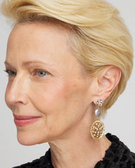 Chico's - Gold Medallion Drop Earrings
