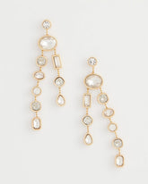 Chico's - Bezel Set Linear Goldtone Earrings