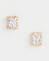 Chico's - Gold Emerald Cut Stud Earrings