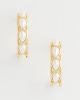 Chico's - No Droop® Faux Pearl Hoop Earrings
