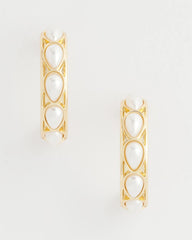 Chico's - No Droop® Faux Pearl Hoop Earrings