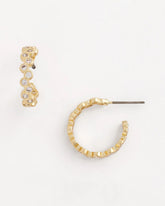 Chico's - Goldtone Cubic Zirconia Hoop Earrings