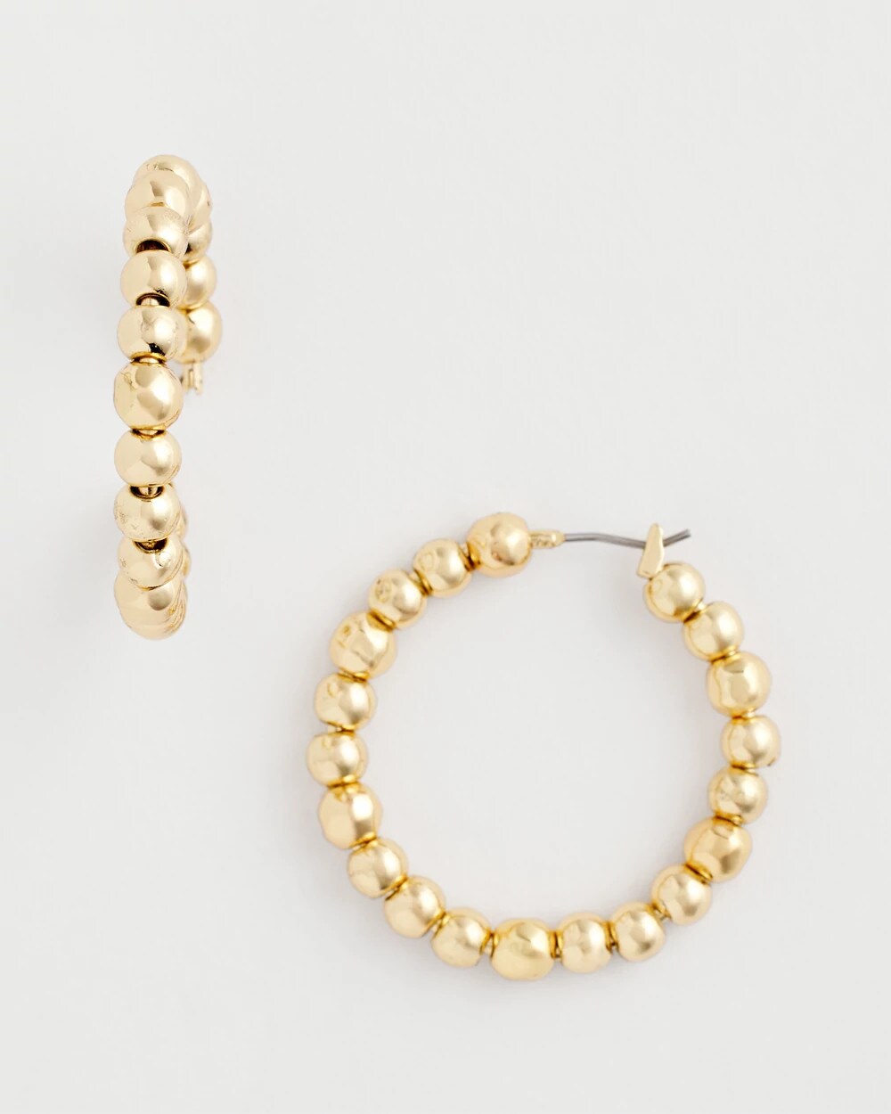 Chico's - No Droop® Golden Beaded Hoop Earrings