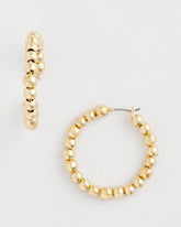 Chico's - No Droop® Golden Beaded Hoop Earrings