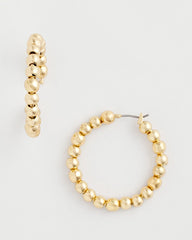 Chico's - No Droop® Golden Beaded Hoop Earrings