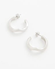 Chico's - Silver Wavy Hoop Earrings